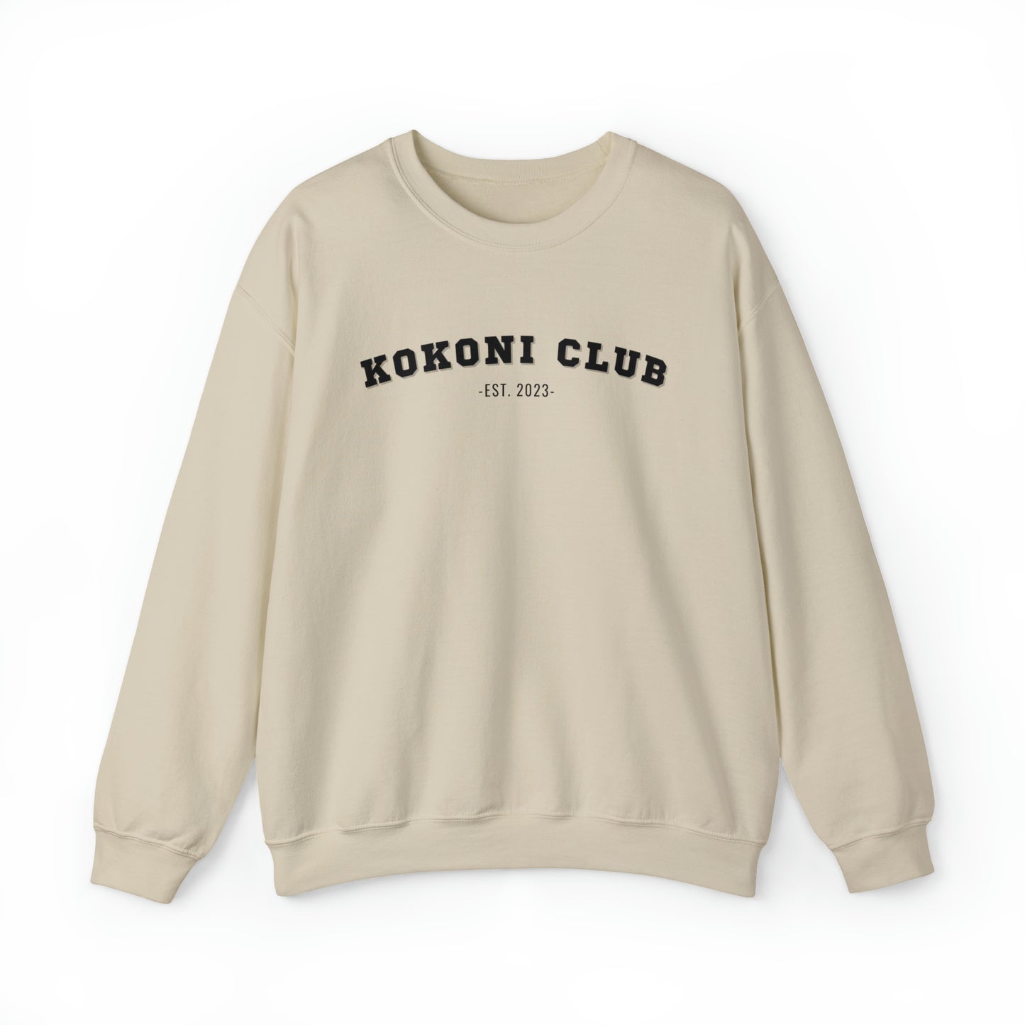 Kokoni Club est 2023 Varsity Sweatshirt (Black font)