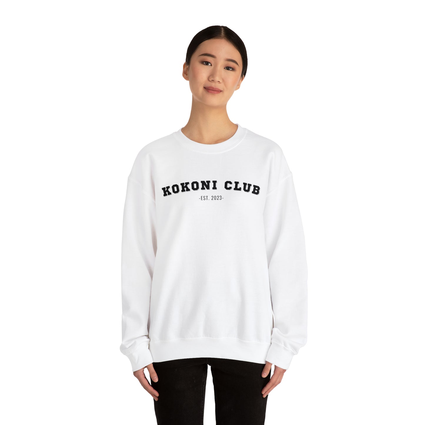 Kokoni Club est 2023 Varsity Sweatshirt (Black font)