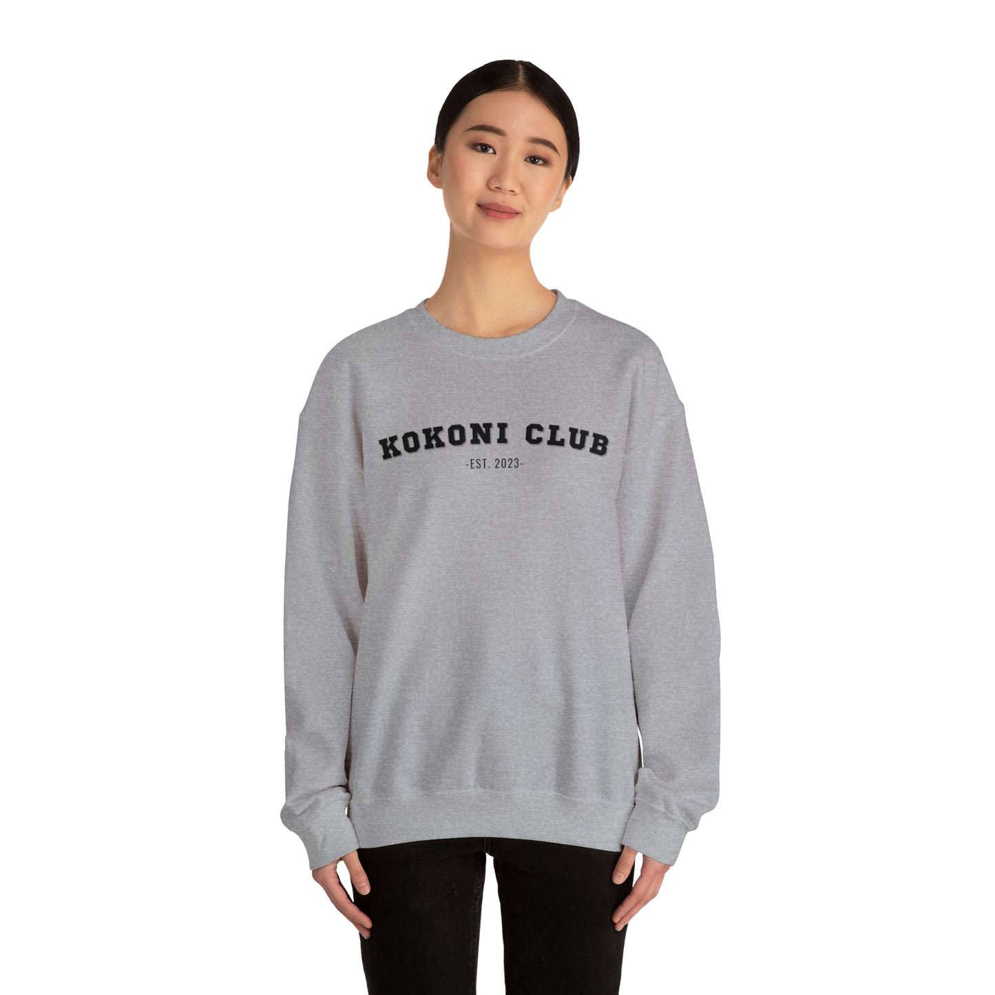 Kokoni Club est 2023 Varsity Sweatshirt (Black font)