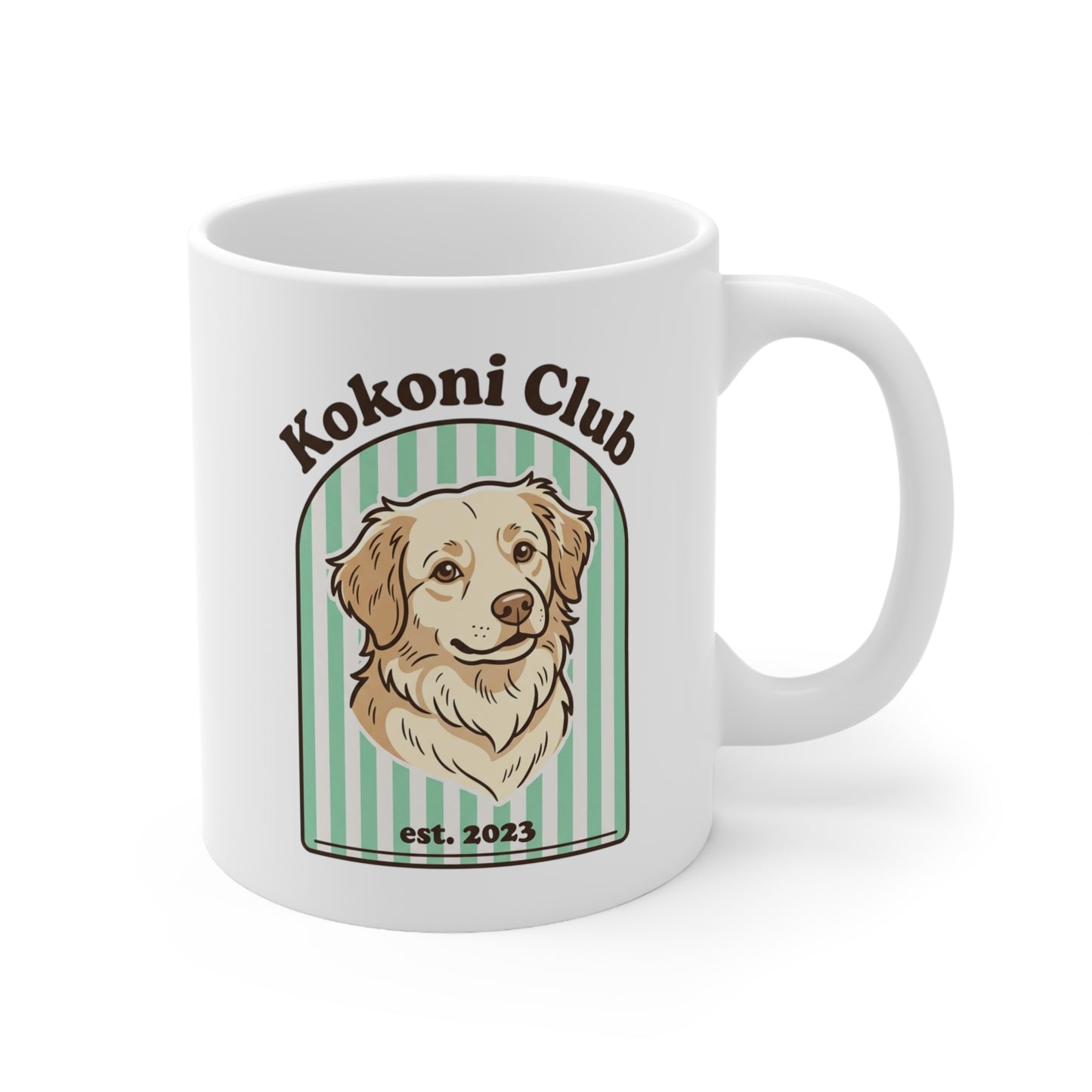 Kokoni Club Green Stripe Ceramic Mug (11oz)