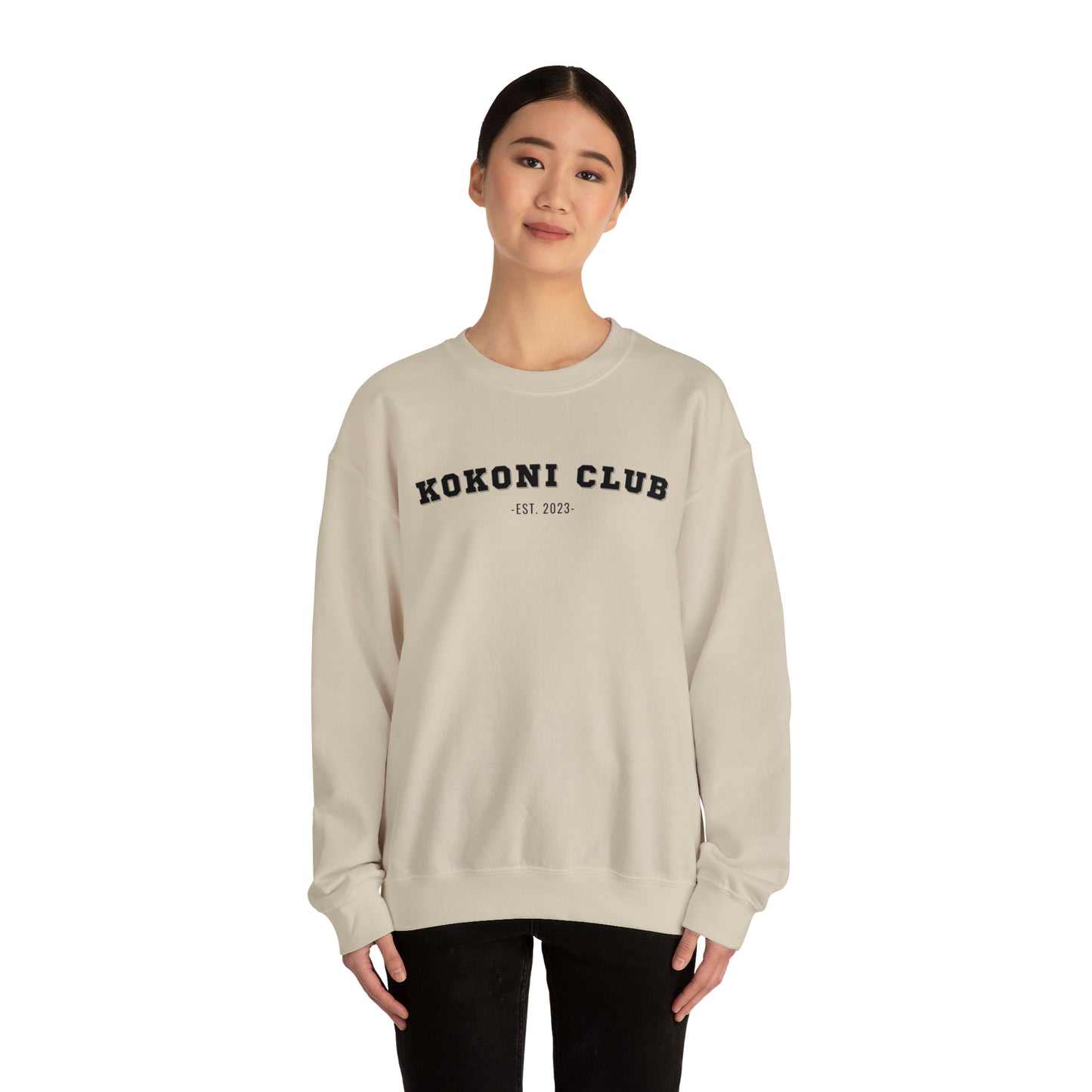 Kokoni Club est 2023 Varsity Sweatshirt (Black font)